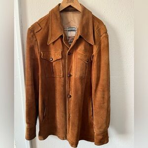 Mighty Mac Gloucester 70s Suede Leather Jacket Men’s Tan
